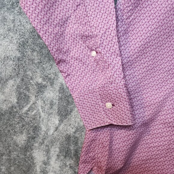 Bonobos Mens Shirt Large 16 36 Purple Geometric Tailored Slim Fit Wrinkle Free - Picture 3 of 9